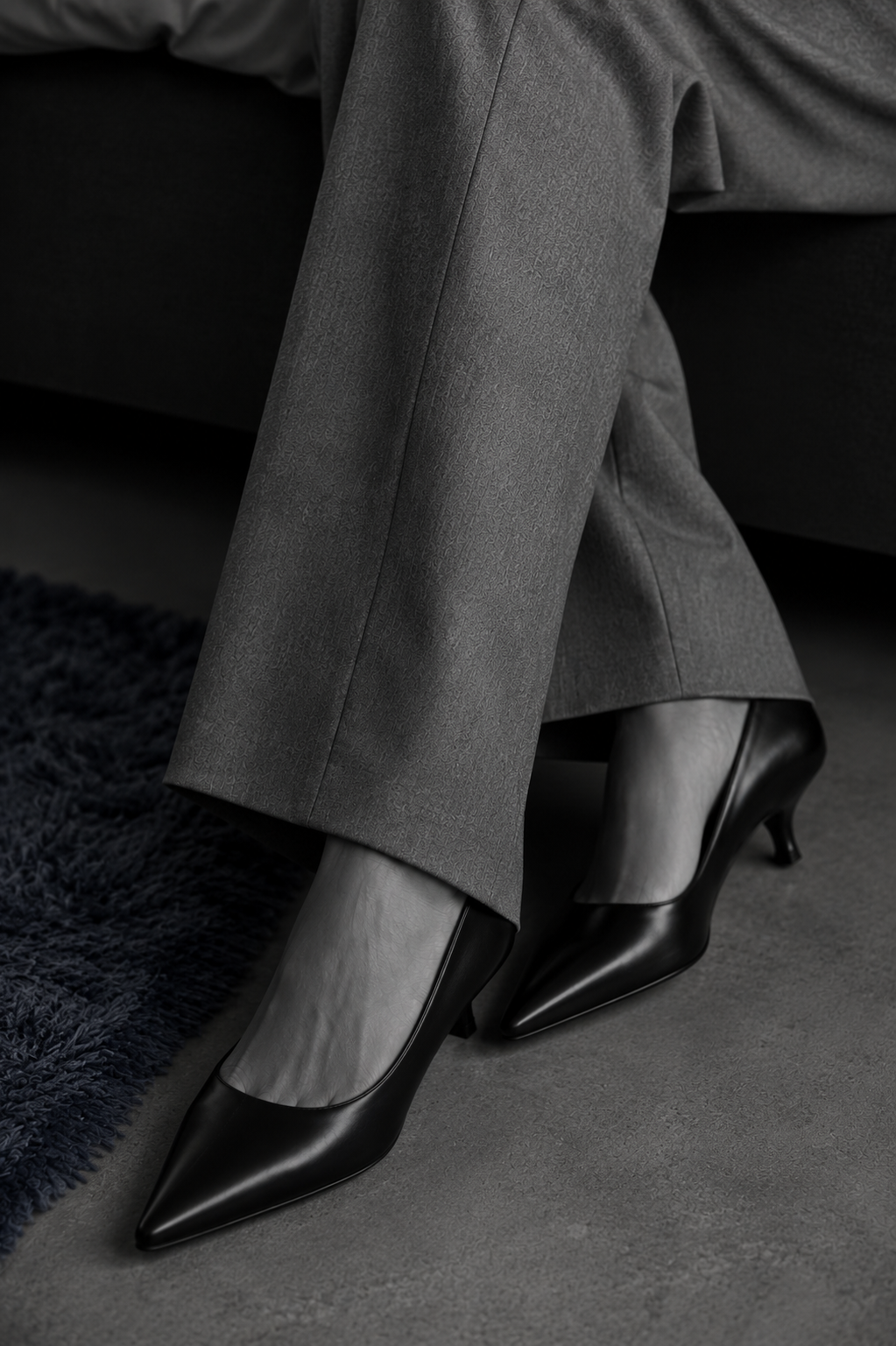 Detail of trouser bottom and shoes